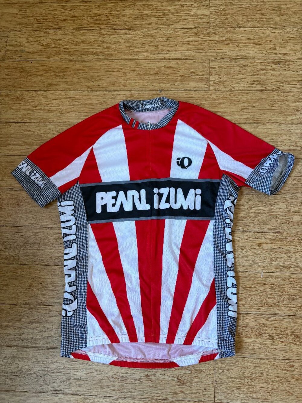 Pearl Izumi Elite Cycling Jersey Logo Red white  Mens Small Full Zip